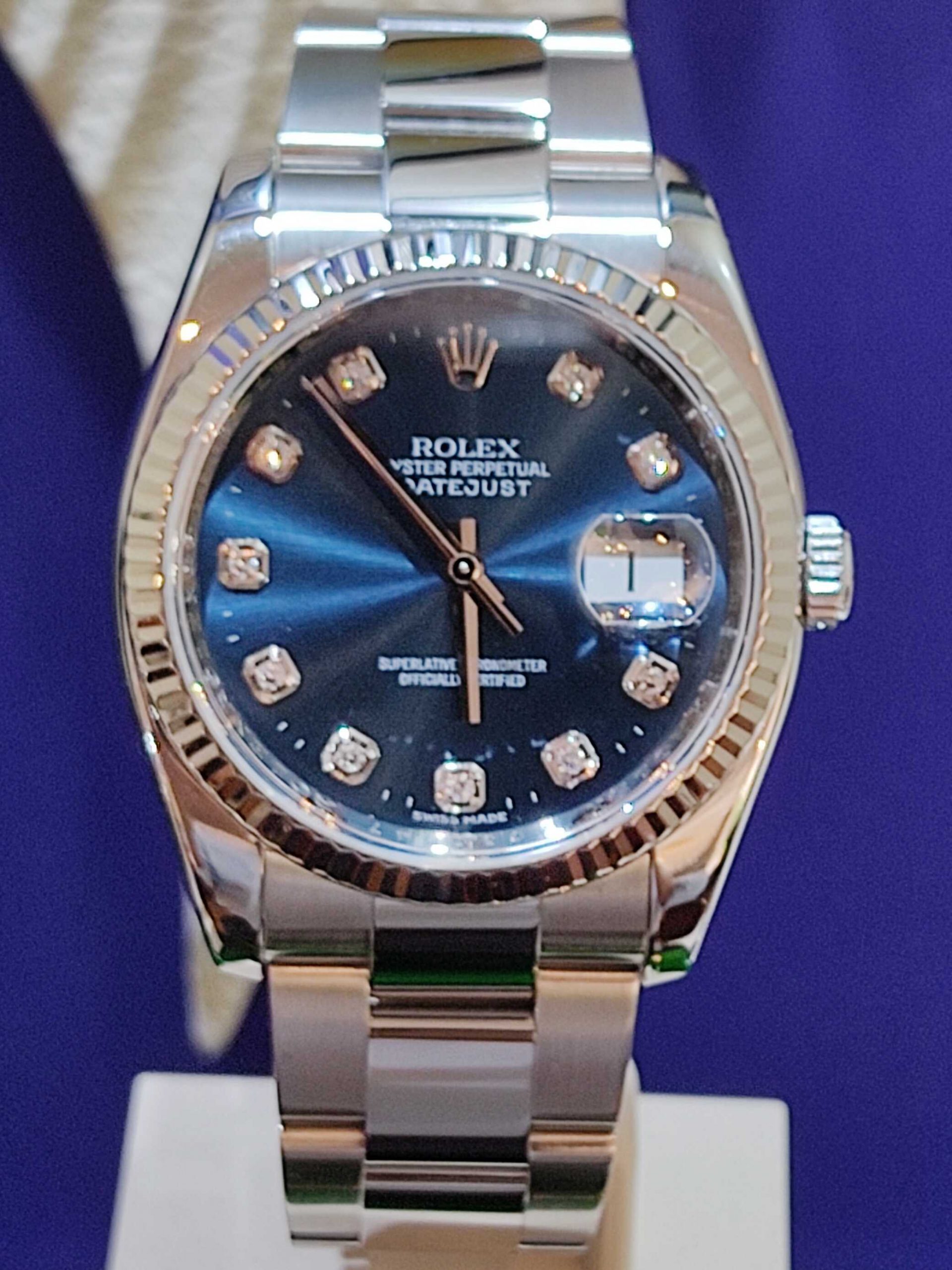 Rolex Datejust 36mm Blue Diamonds Dial 