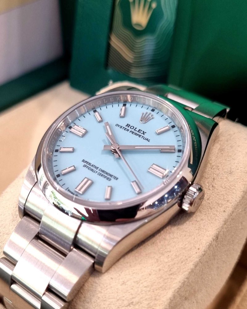 Rolex Oyster Perpetual Turquoise Tiffany Blue Dial 36mm Gothelf A