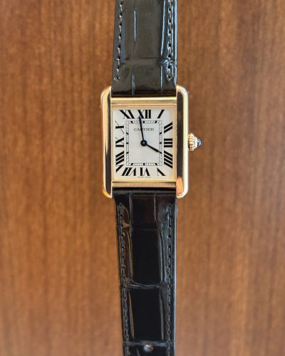 קרטייה טנק סולו זהב אדום/רוז גולד 18 קראט 24/31 מ"מ יד שנייה שנת 2017