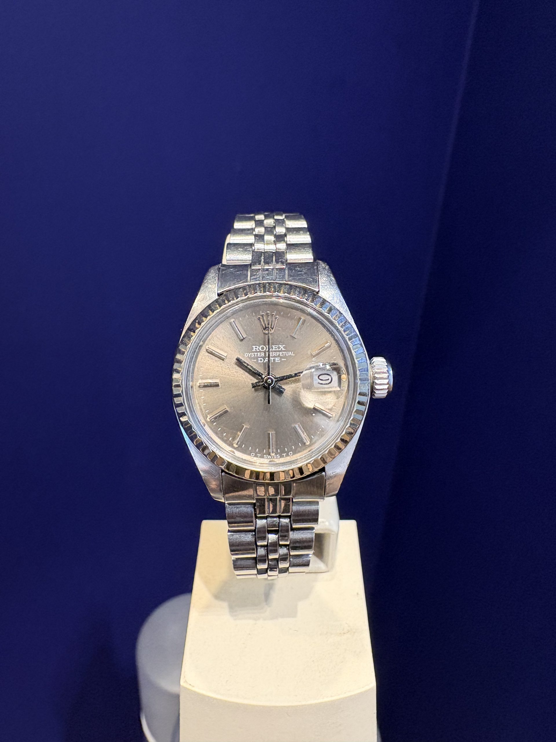 רולקס אויסטר פלדה עם באזל זהב לבן 18 קראט ליידי דייט וינטג' 26מ"מ דגם.6917