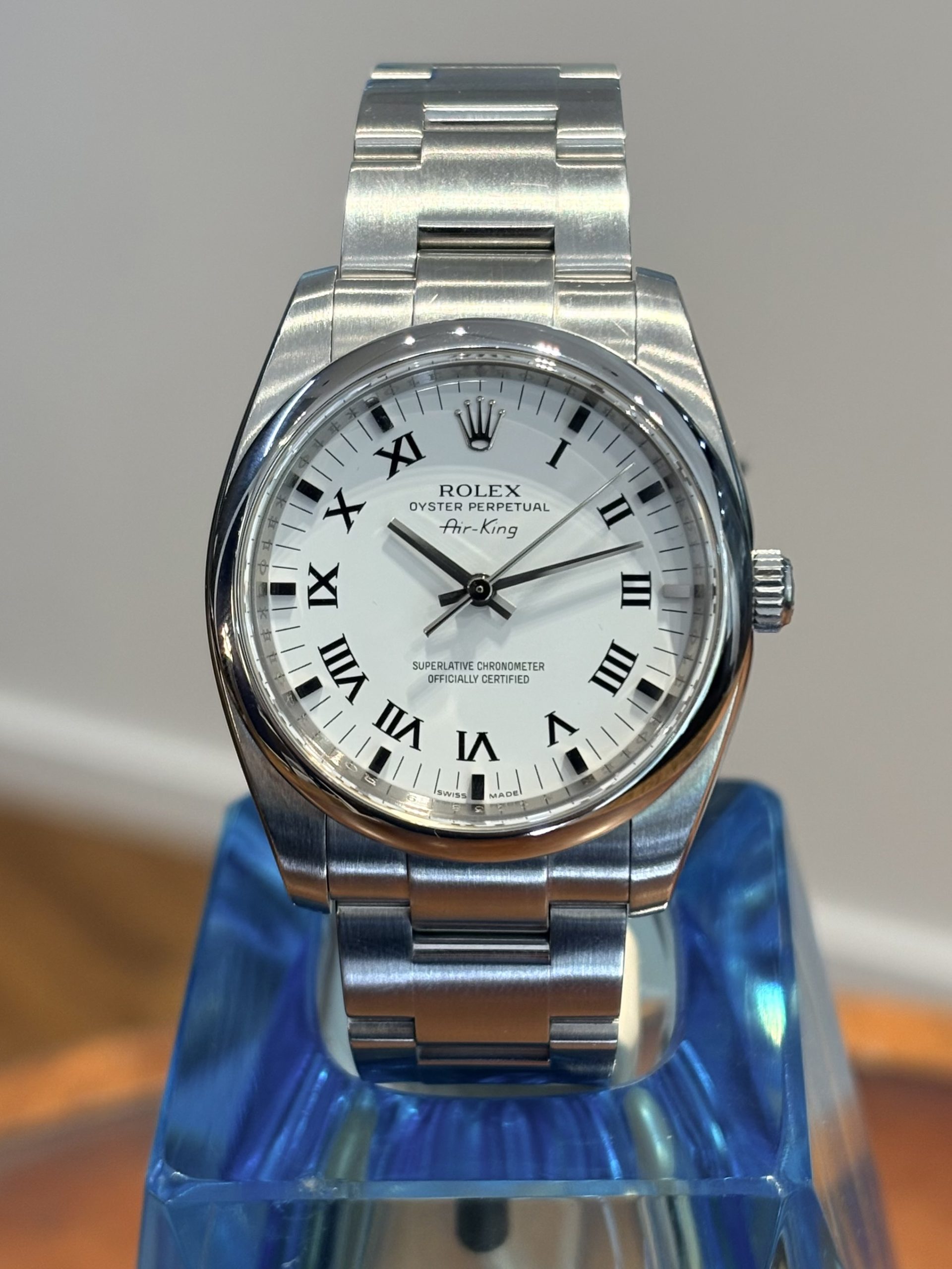 Rolex Oyster Perpetual Air King White Roman dial 114200 Pre-owned 2008