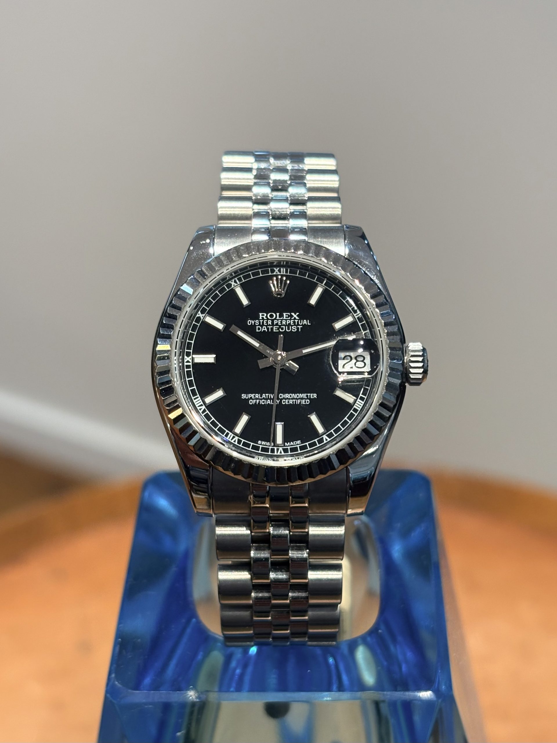 Rolex Datejust 31mm Steel Midsize Ladies 178274 Black Dial