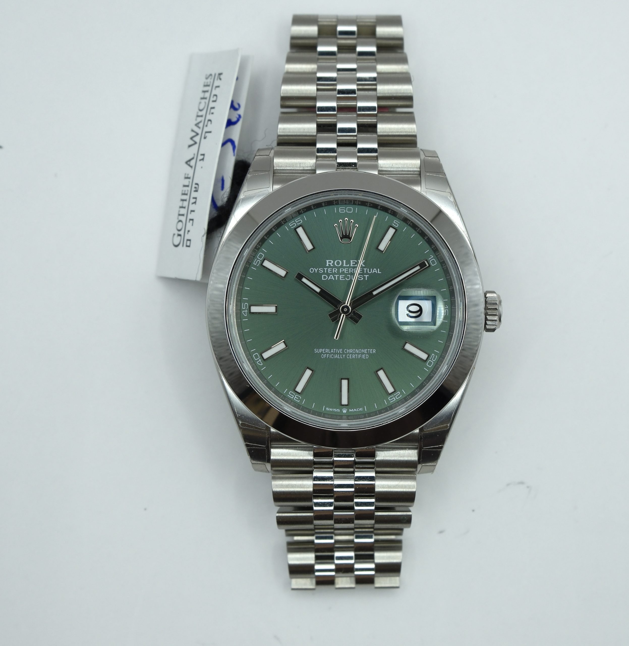 Rolex Oystersteel Datejust 41mm Mint Green Unworn