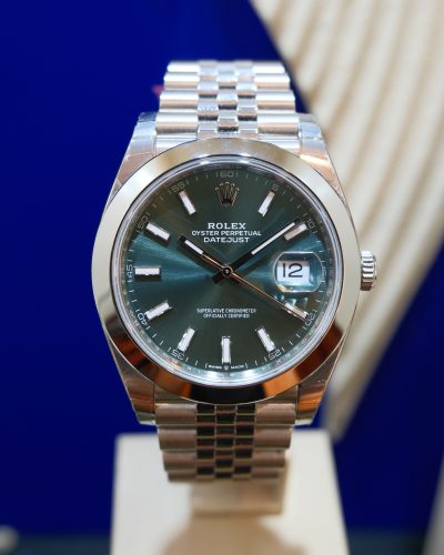 Rolex Oystersteel Datejust 41mm Mint Green Unworn