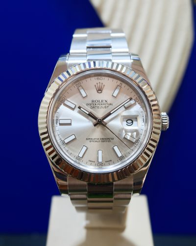 Rolex Datejust 2 41mm Steel & 18K White Gold Bezel Silver Dial