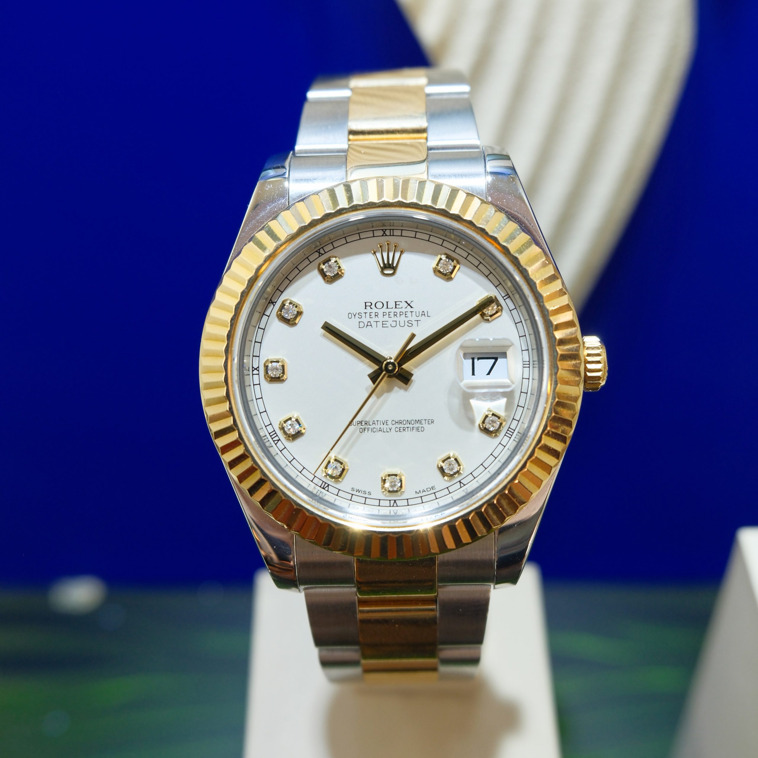 Rolex Datejust II 41mm Oyster Steel and 18k Yellow Gold Ivory Diamonds Dial