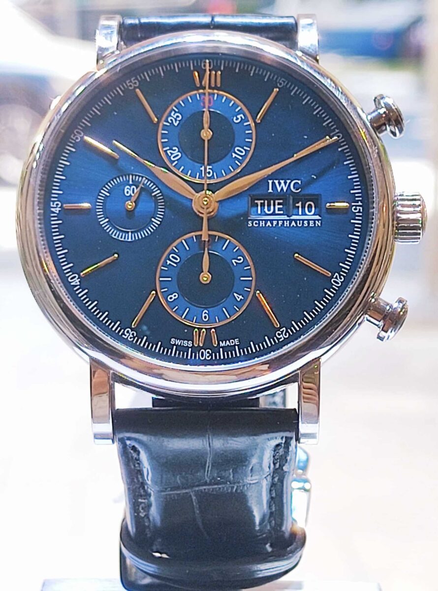 IWC Portofino Chronograph Steel Automatic Blue Dial | Gothelf A. Watches — 3