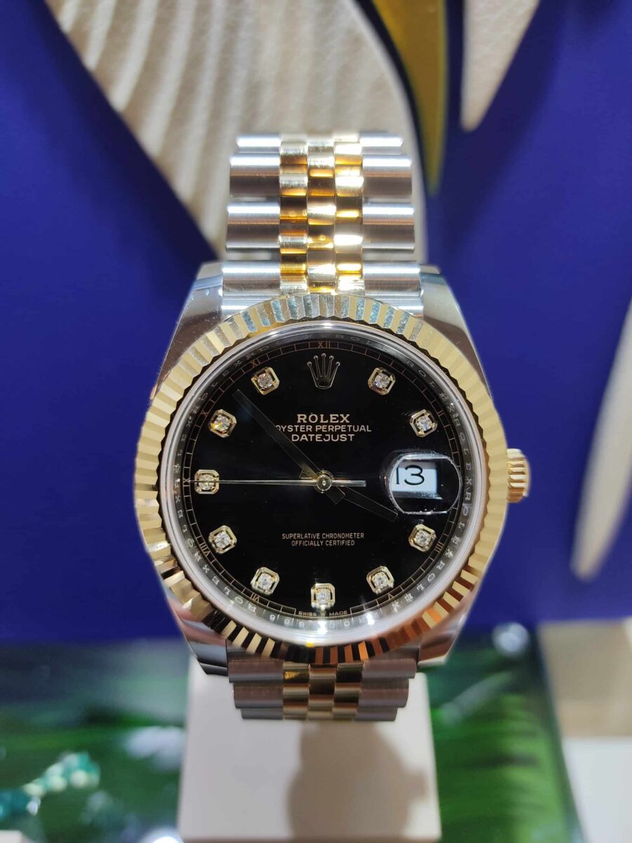 Rolex Datejust 41mm Steel & 18K Gold Black Diamonds Dial 2020 | Gothelf A. Watches