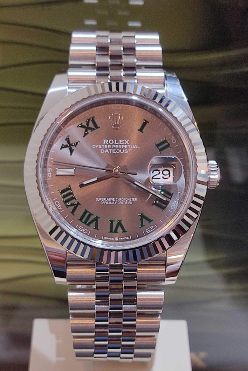 Rolex Datejust 41mm Steel & White Gold Bezel Wimbledon Dial ref.126334 | Gothelf A. Watches