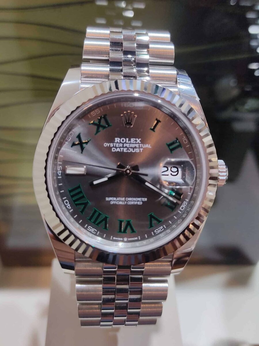 Rolex Datejust 41mm Steel & White Gold Bezel Wimbledon Dial ref.126334 | Gothelf A. Watches — 3