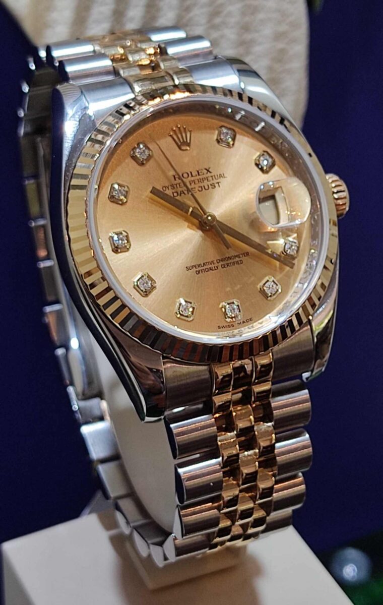 Rolex Datejust 36mm Champagne Diamonds Dial | Gothelf A. Watches — 2
