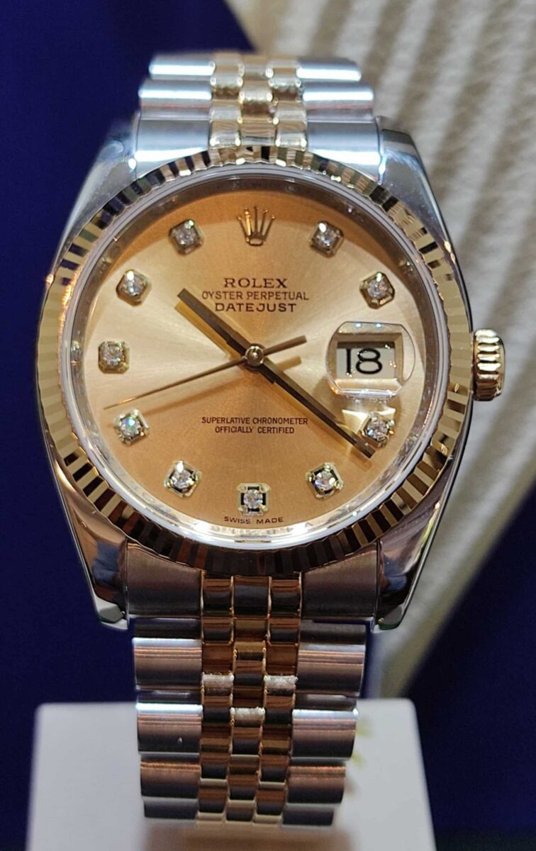 Rolex Datejust 36mm Champagne Diamonds Dial | Gothelf A. Watches — 3