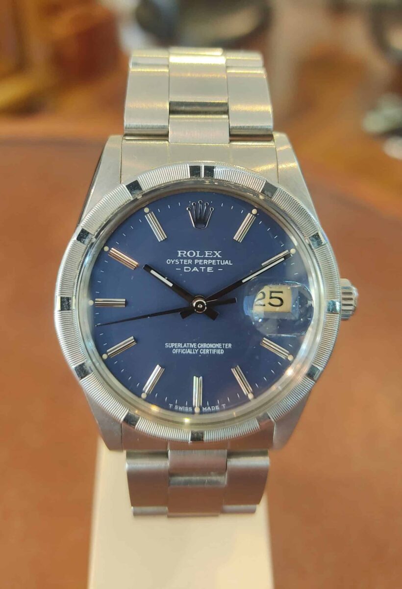 Rolex Date 34mm Blue Vintage | Gothelf A. Watches