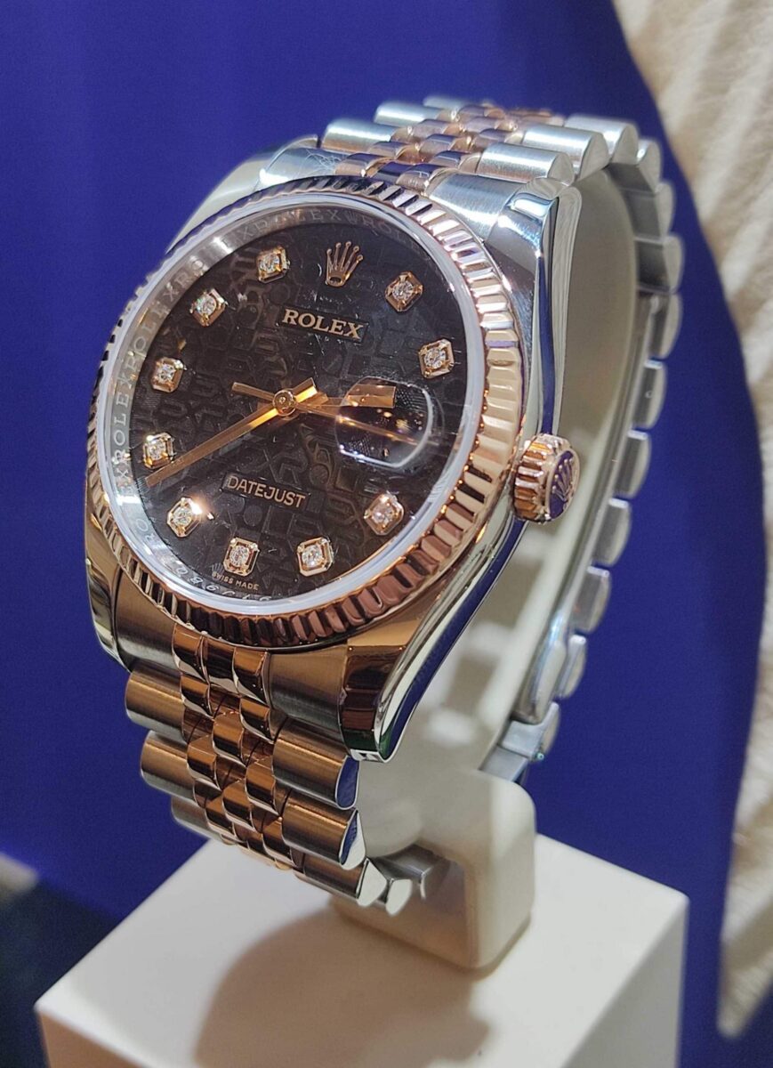 Rolex Datejust 36mm Rose Gold Diamonds Dial | Gothelf A. Watches — 4