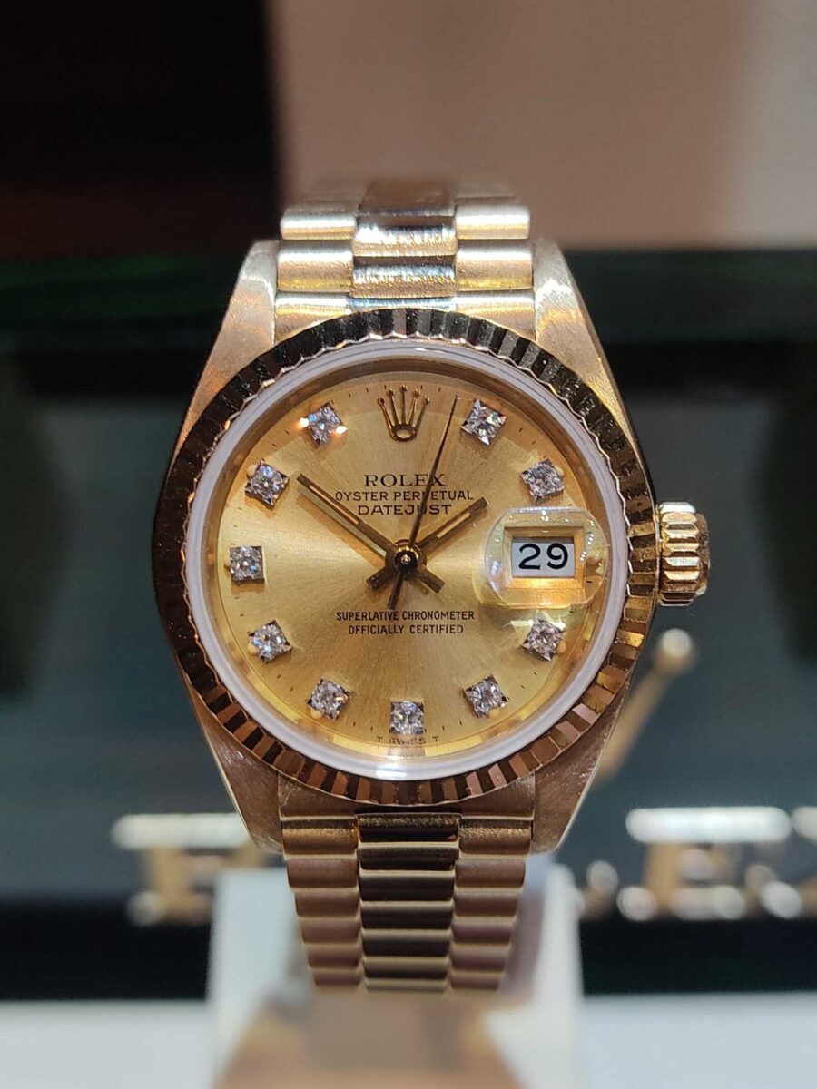 Rolex Datejust 26mm Ladies 18k Gold Diamonds Dial | Gothelf A. Watches