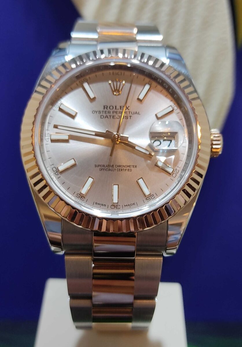 Rolex Datejust 41mm Steel & Rose Gold Sundust Dial | Gothelf A. Watches — 4