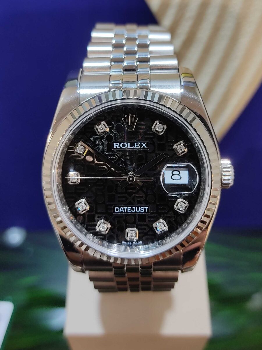 Rolex Datejust 36mm Black Jubilee Diamonds Dial | Gothelf A. Watches