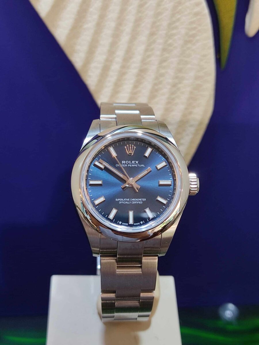 Rolex Oyster Perpetual Ladies 28mm Steel Blue Dial | Gothelf A. Watches — 2