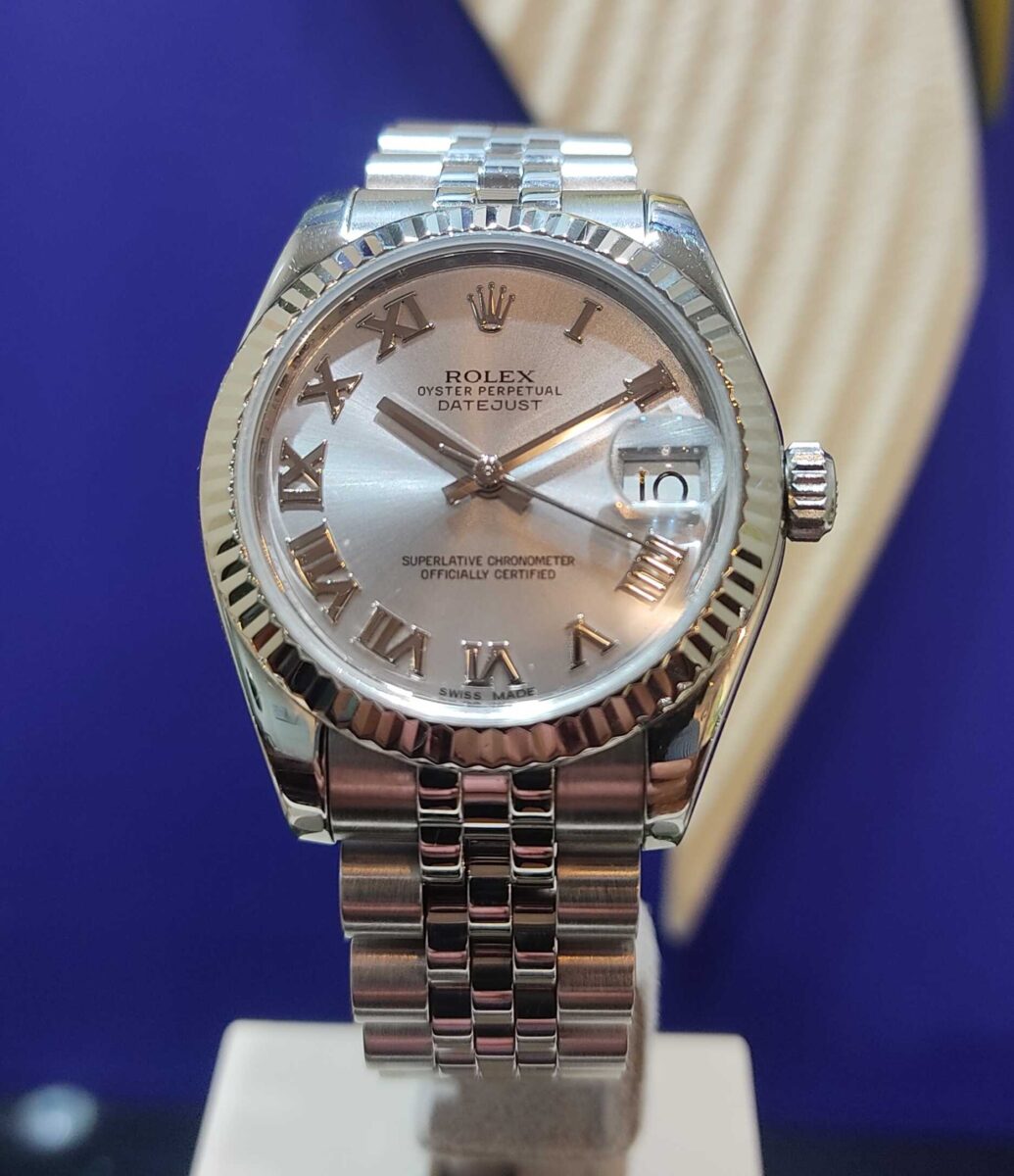 Rolex Datejust Ladies 31mm Steel & 18k White Gold Bezel ref.178274 | Gothelf A. Watches