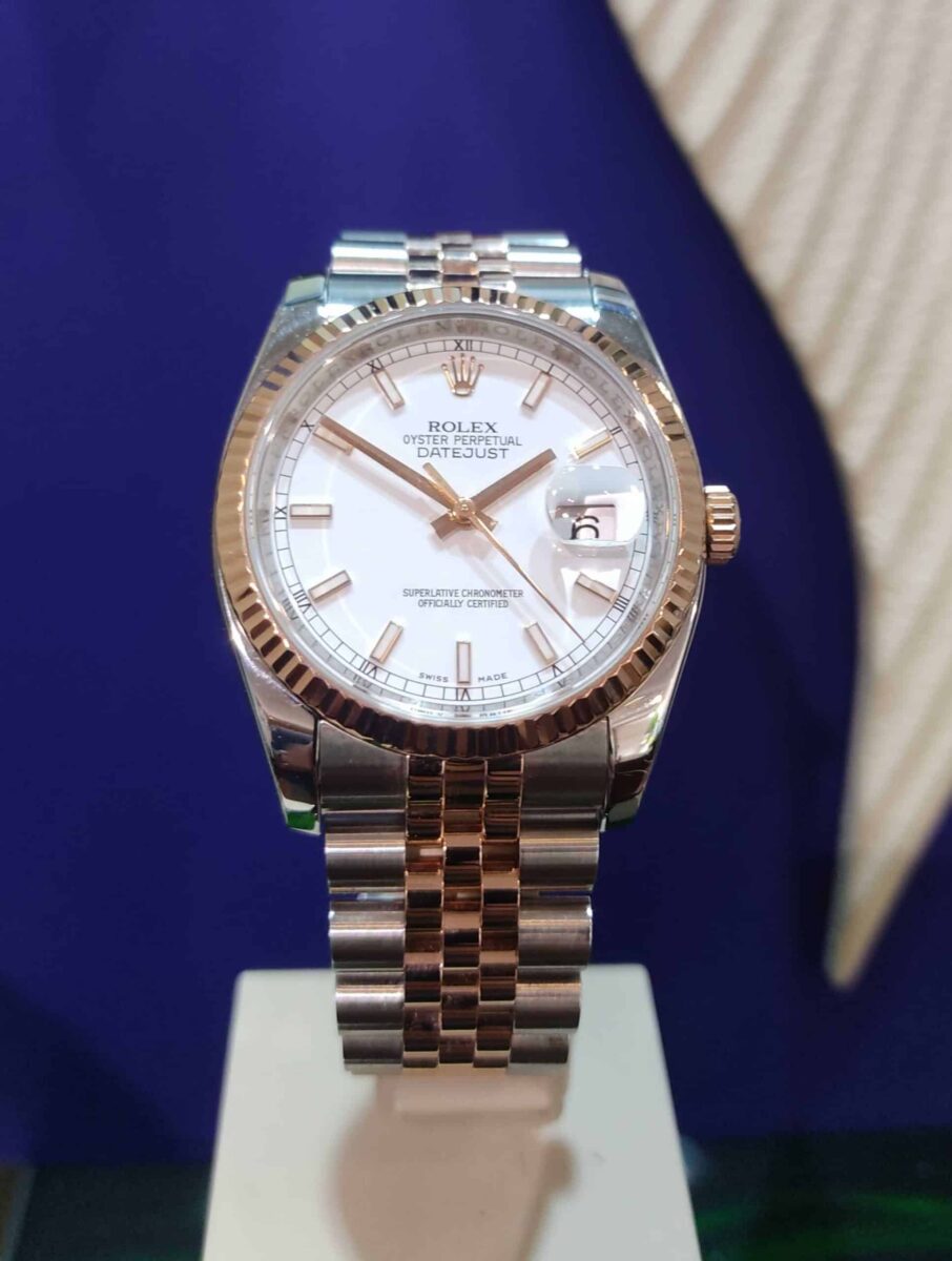 Rolex Datejust 36mm Rose Gold White Dial Jubilee Bracelet | Gothelf A. Watches — 4