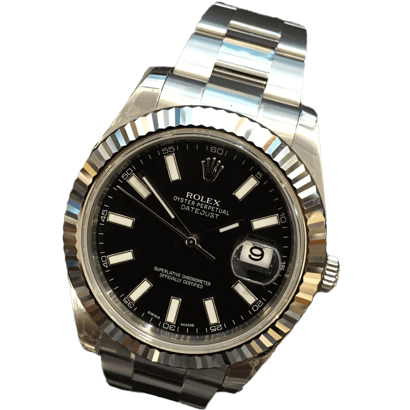 Rolex DATEJUST II Steel & 18K White Gold Fluted Bezel 116334 | Gothelf A. Watches — 2