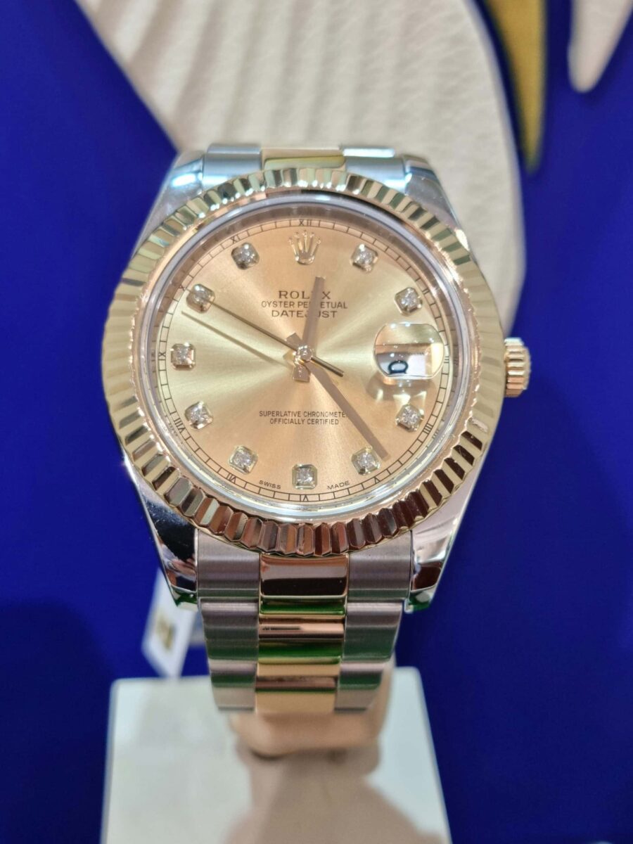 Rolex Datejust II Steel & 18k Yellow Gold Champagne Diamonds Dial | Gothelf A. Watches