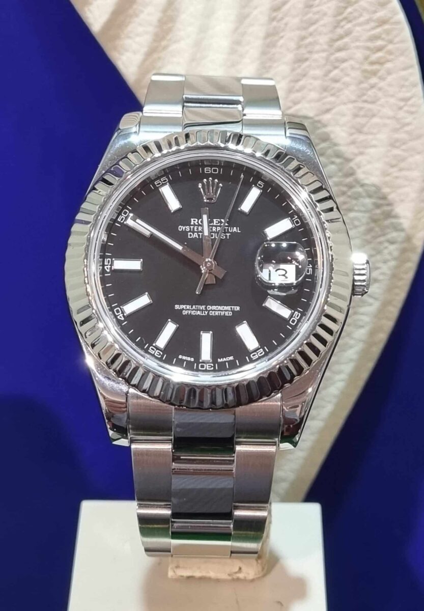Rolex DATEJUST II Steel & 18K White Gold Fluted Bezel 116334 | Gothelf A. Watches — 3