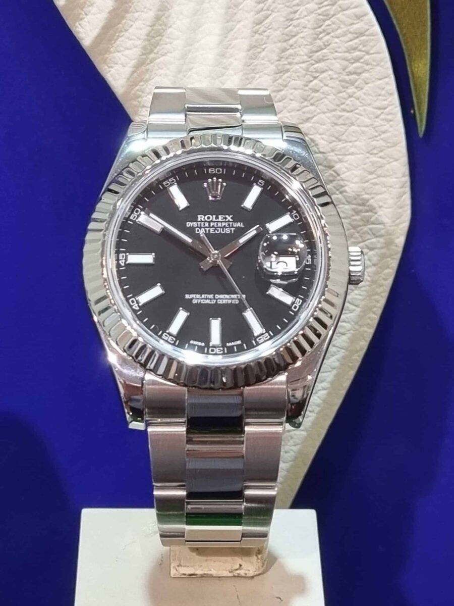 Rolex DATEJUST II Steel & 18K White Gold Fluted Bezel 116334 | Gothelf A. Watches