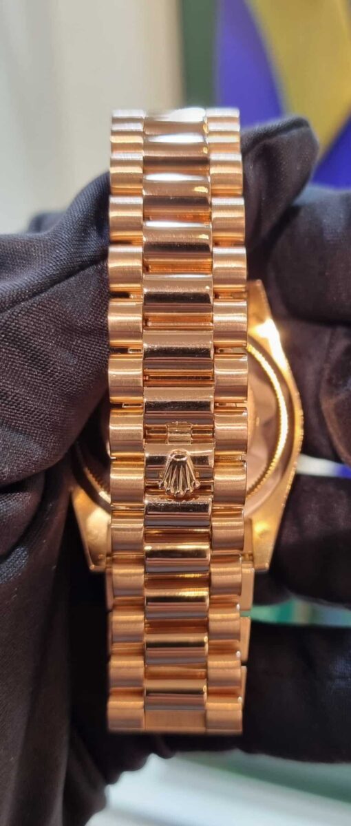 Rolex President Day-Date 36mm Rose Gold Pink Roman Dial | Gothelf A. Watches — 3