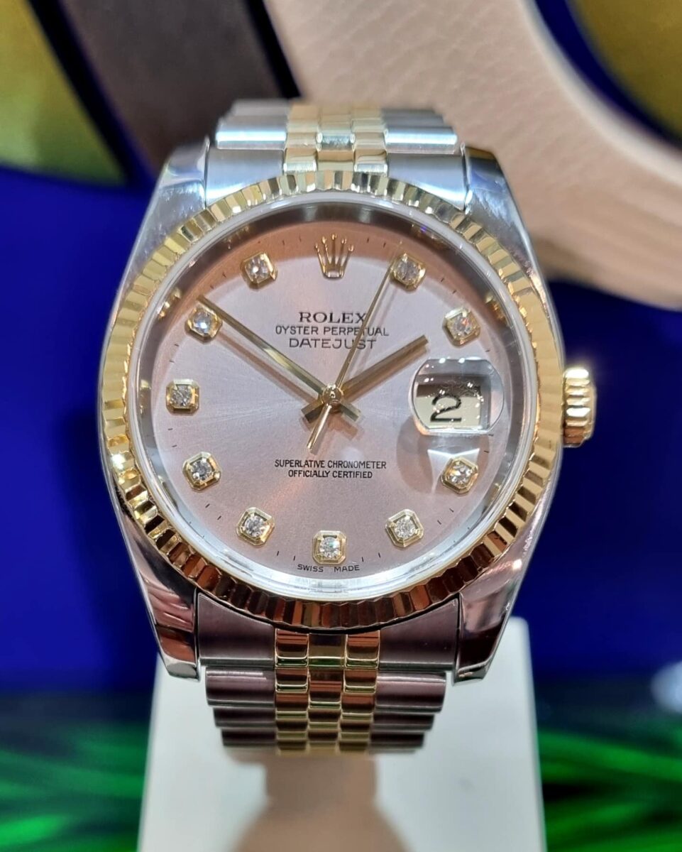 Rolex Datejust 36mm Steel & 18k Yellow Gold Diamonds Dial | Gothelf A. Watches