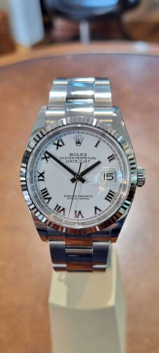 Rolex Oyster Datejust Steel & 18K White Gold Bezel 36mm | Gothelf A. Watches