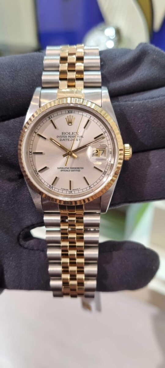 Rolex Datejust 36mm Steel & 18k Yellow Gold Silver Dial 16233 | Gothelf A. Watches — 2