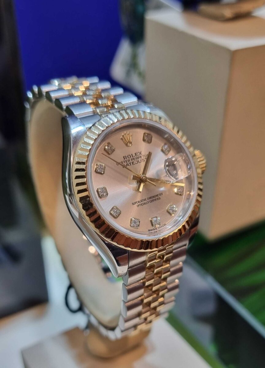 Rolex Lady datejust 28mm Steel & 18k Yellow Gold Diamonds Dial | Gothelf A. Watches — 2