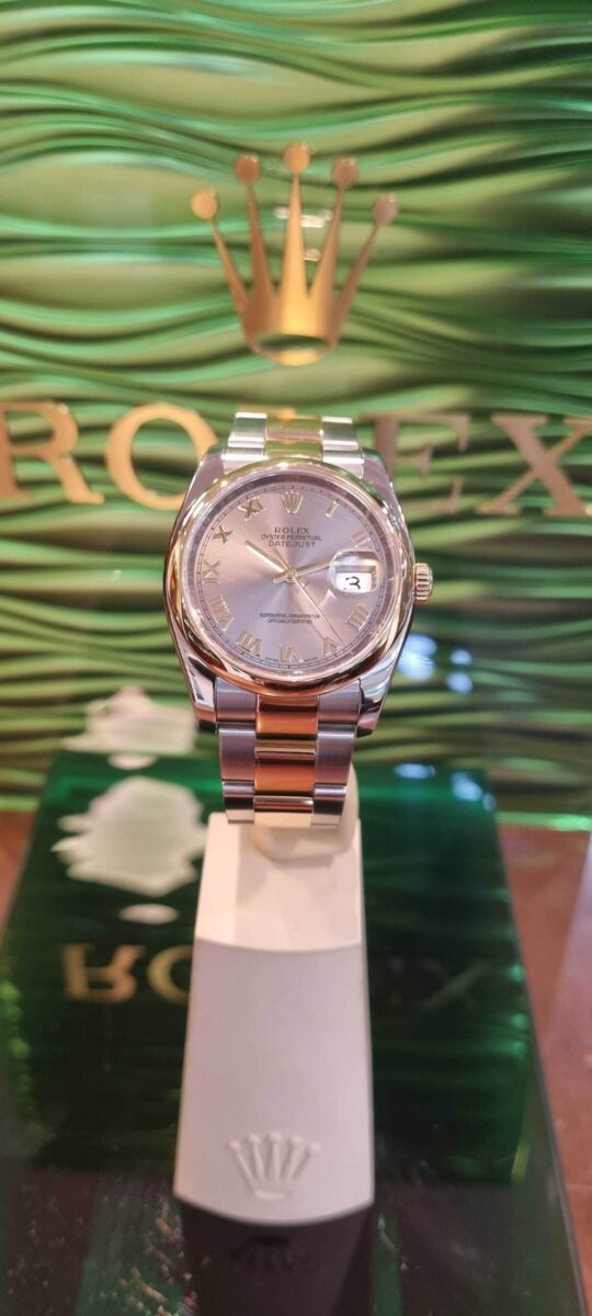 Rolex Datejust 36mm Oyster Steel & 18k Gold Silver Roman Dial | Gothelf A. Watches — 4