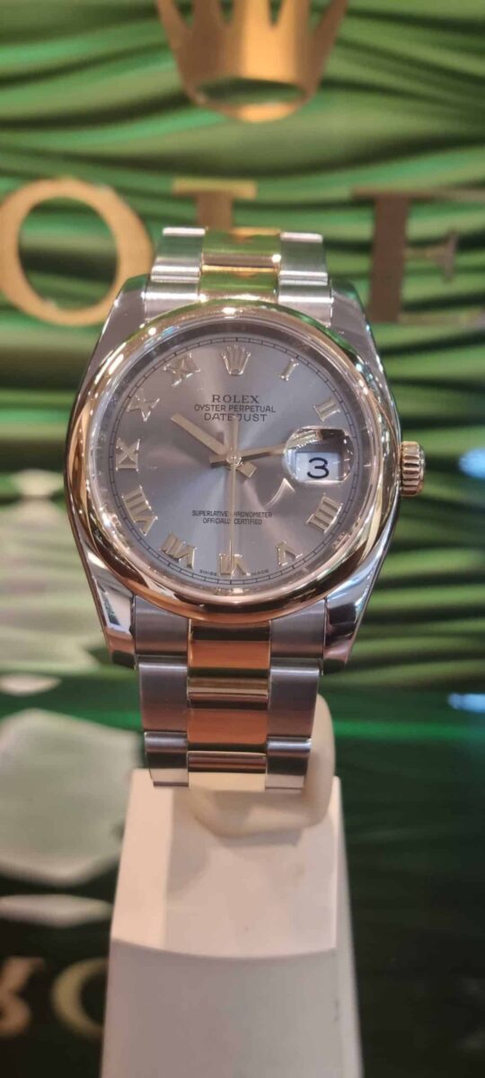 Rolex Datejust 36mm Oyster Steel & 18k Gold Silver Roman Dial | Gothelf A. Watches — 2
