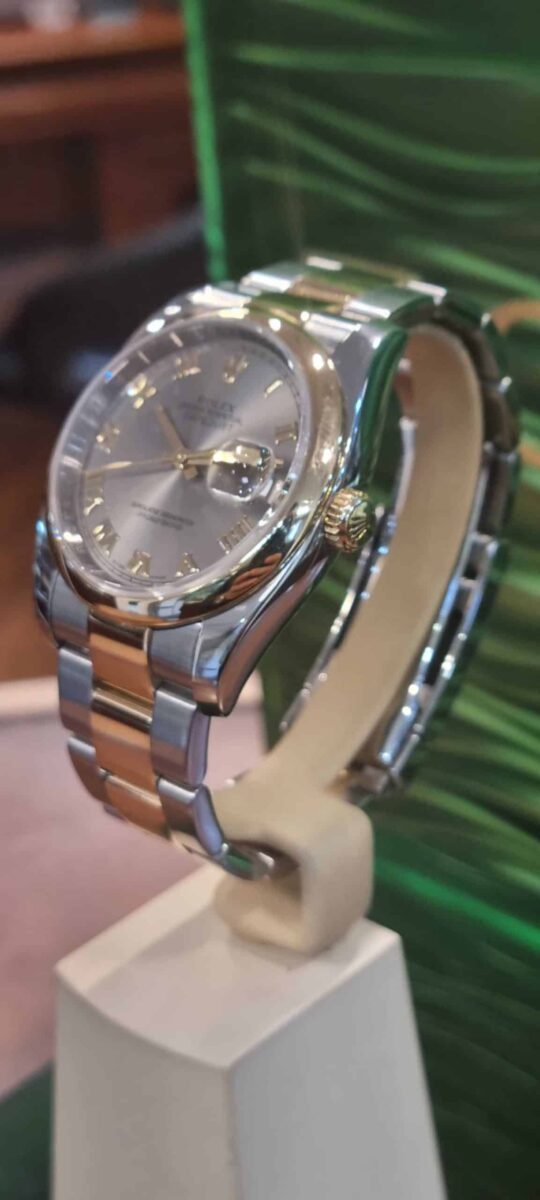 Rolex Datejust 36mm Oyster Steel & 18k Gold Silver Roman Dial | Gothelf A. Watches — 6