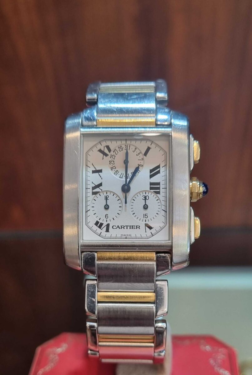 Cartier Tank Francaise Chronoflex Steel & Gold | Gothelf A. Watches — 4