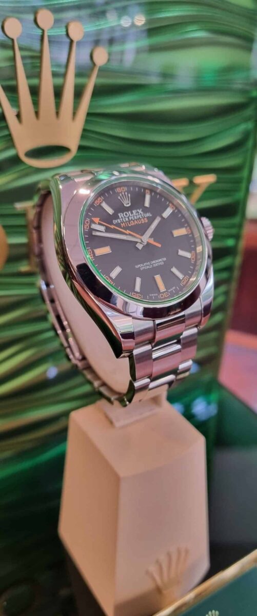 Rolex Milgauss Green Antimagnetic Oyster Steel Black Index Dial ref.116400 | Gothelf A. Watches — 3