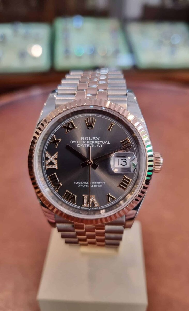 Rolex Datejust 36mm Oystersteel and Everose Gold Diamonds Dial | Gothelf A. Watches