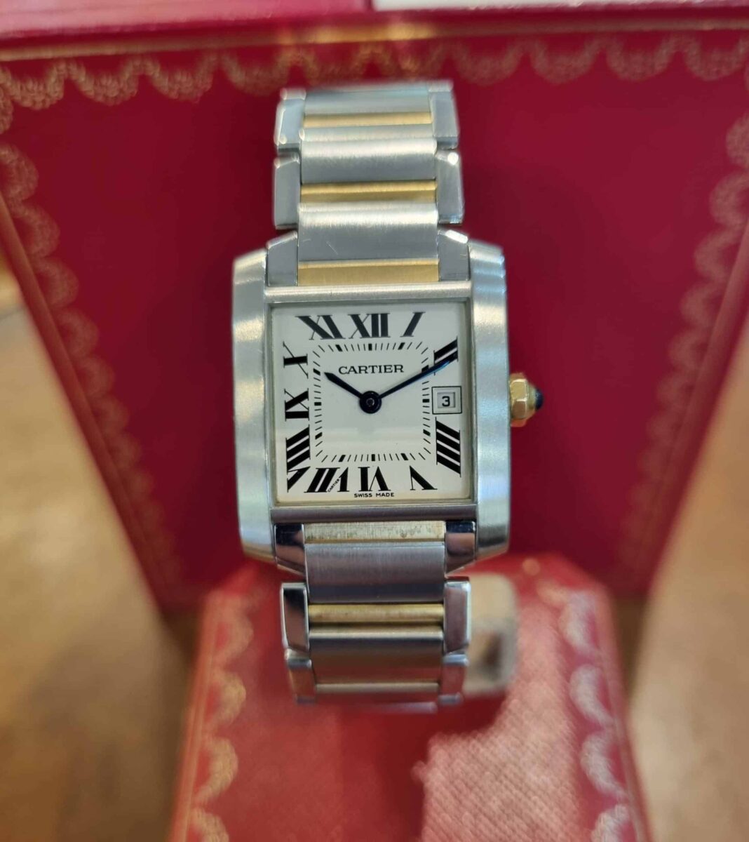 Cartier Tank Francaise Steel and Gold Medium Size | Gothelf A. Watches — 2