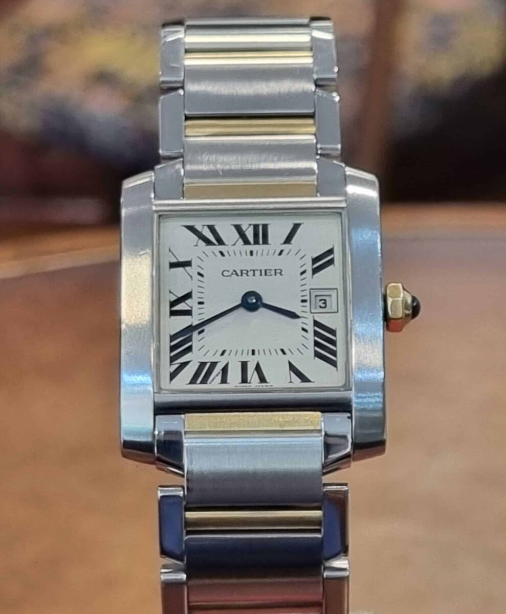 Cartier Tank Francaise Steel and Gold Medium Size | Gothelf A. Watches — 5