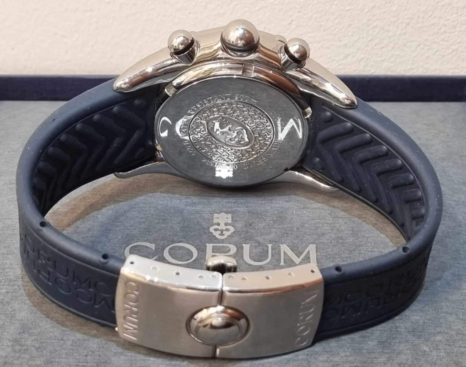 Corum Bubble Chronograph Diver 200m Blue on Rubber Strap | Gothelf A. Watches — 7