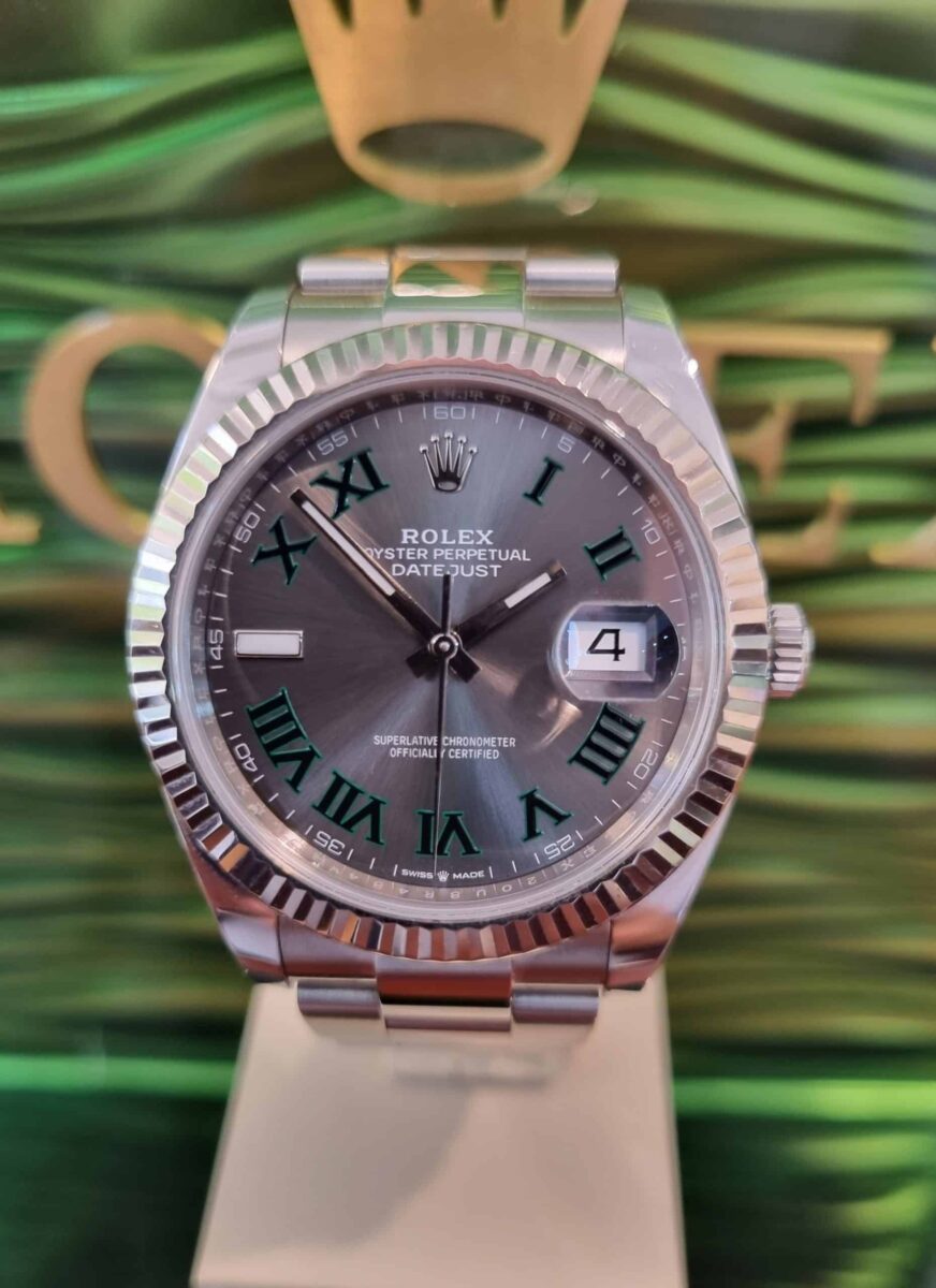 Rolex Datejust Wimbledon 41mm Steel & White Gold Bezel | Gothelf A. Watches