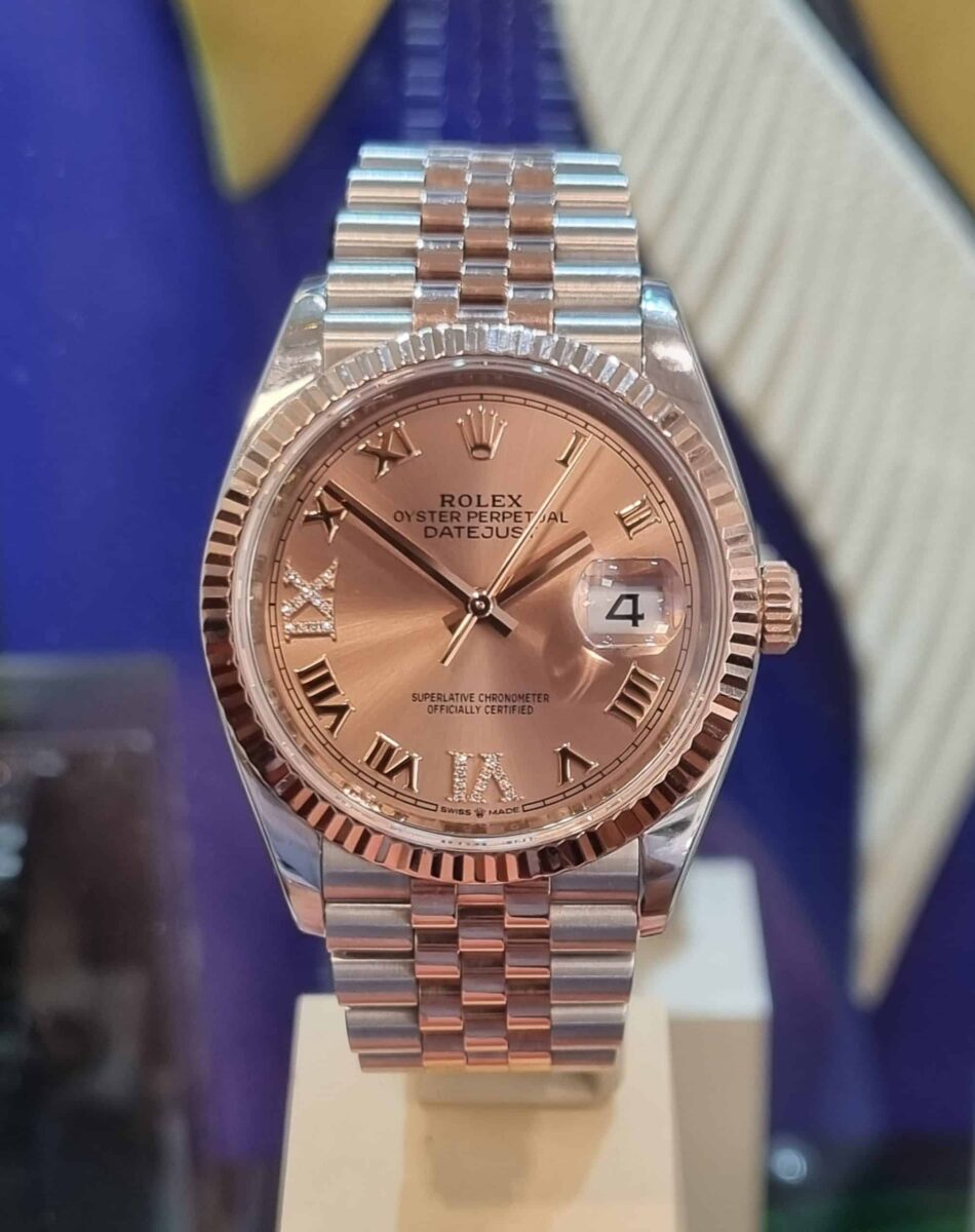 Rolex Datejust Ladies 36mm Oyster Steel & Rose Gold Jubilee Bracelet Pink Diamond-set Dial | Gothelf A. Watches — 2
