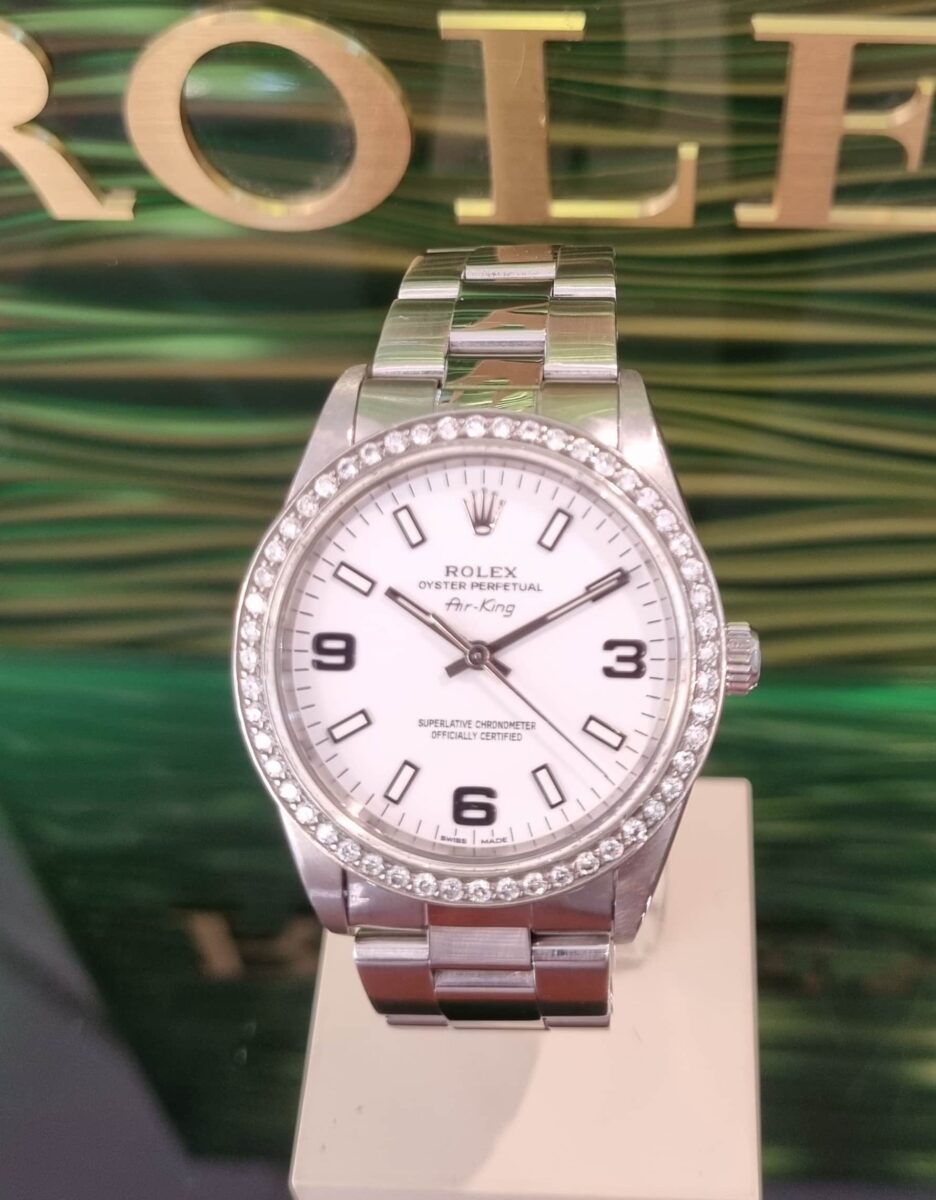 Rolex Oyster Perpetual Air King Ladies Diamonds Bezel | Gothelf A. Watches — 3