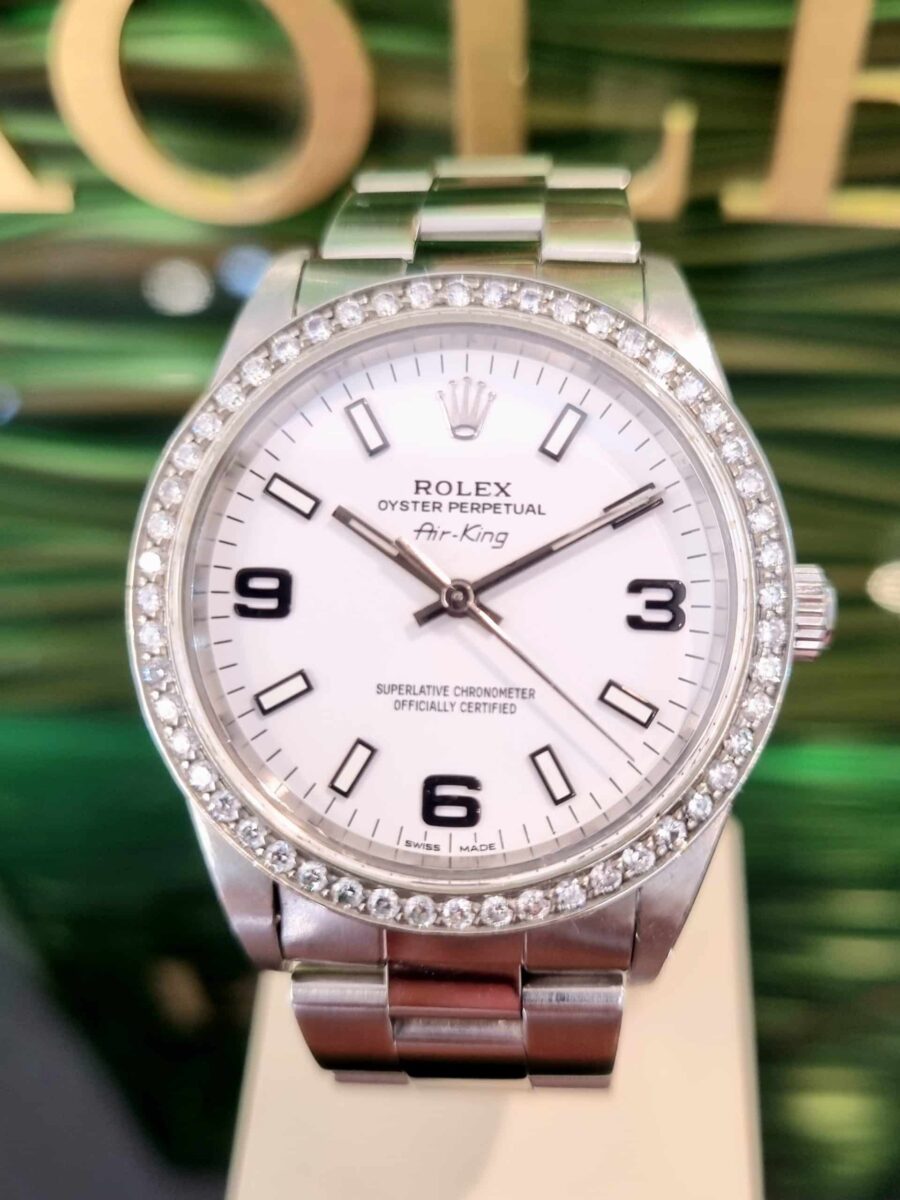 Rolex Oyster Perpetual Air King Ladies Diamonds Bezel | Gothelf A. Watches — 2