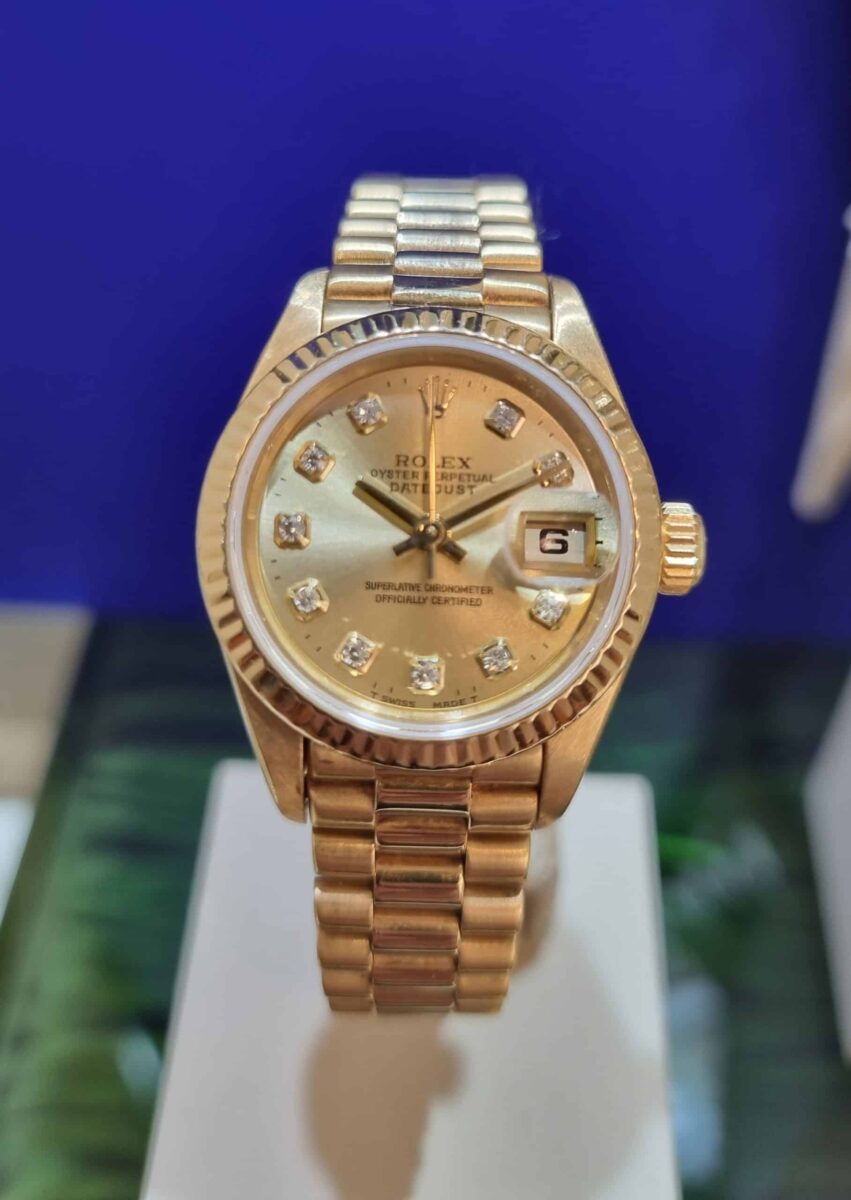 Rolex Lady Datejust Diamonds 26mm 18k Yellow Gold | Gothelf A. Watches
