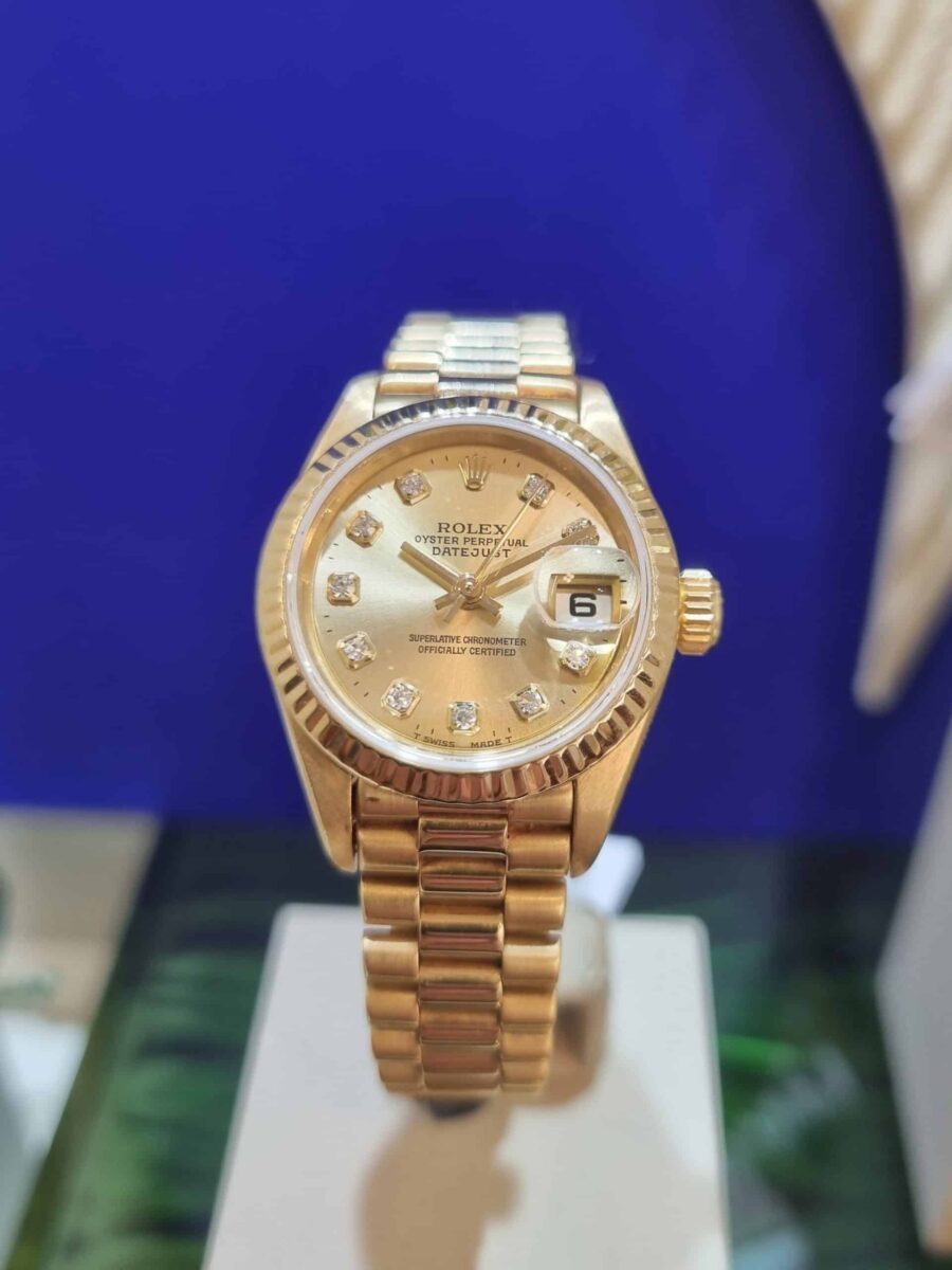 Rolex Lady Datejust Diamonds 26mm 18k Yellow Gold | Gothelf A. Watches — 2
