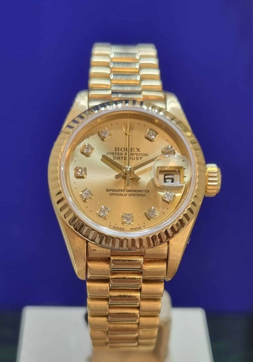 Rolex Lady Datejust Diamonds 26mm 18k Yellow Gold | Gothelf A. Watches — 4