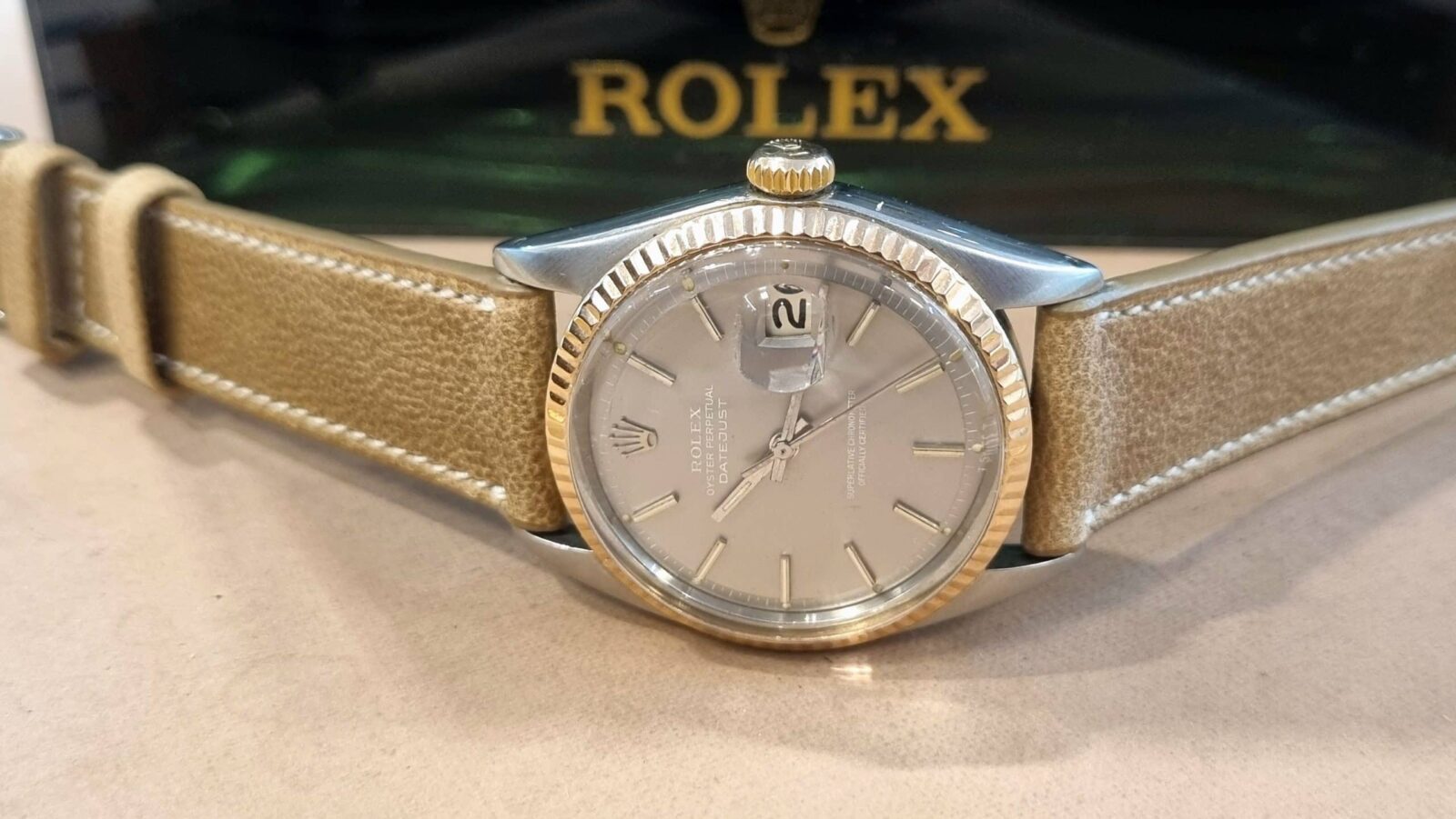 Rolex Vintage Datejust 36mm Satin Grey Ghost “pie-pan” Dial | Gothelf A. Watches — 3